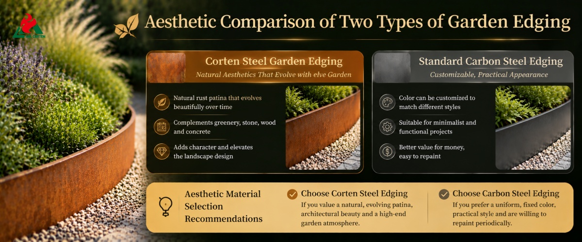 Aesthetic Comparison of Two Types of Garden Edging